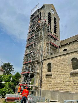 église en travaux